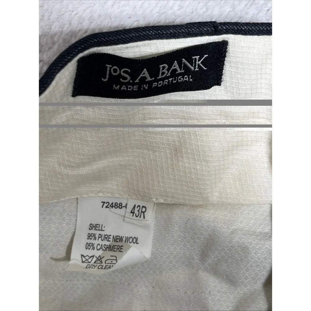 Jos. A. Banks Mens 38/30 Black Pin Striped Cuffed Cashmere Suspender Dress Pants